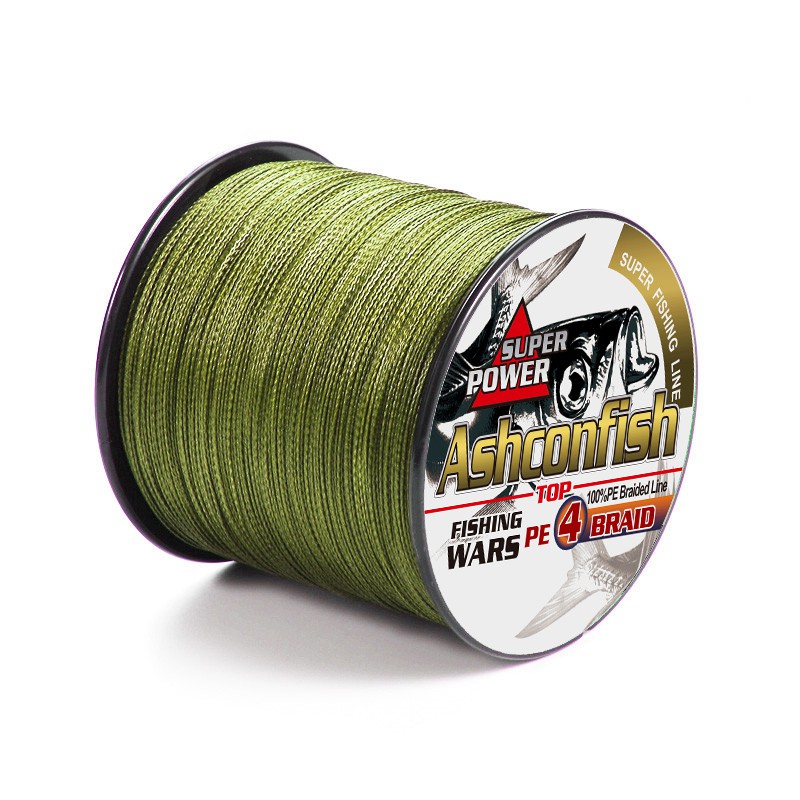 ashconfish-สาย-pe-ถัก4-เส้น-ยาว-500เมตร-dyneema-สาย-pe-x4-สายเบ็ดตกปลา-เขียว