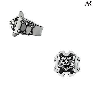 ANGELINO RUFOLO Ring ดีไซน์ Lion Shield แหวนผู้ชาย Stainless Steel 316L(สแตนเลสสตีล)คุณภาพเยี่ยม สีเงิน