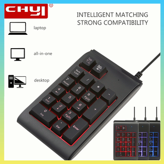 【Today Shipping】CHUYI Portable Digital Mini Waterproof Keyboard USB Wired Number Pad 19 Keys Mini Numeric Keypad For Laptop PC Notebook Desktop