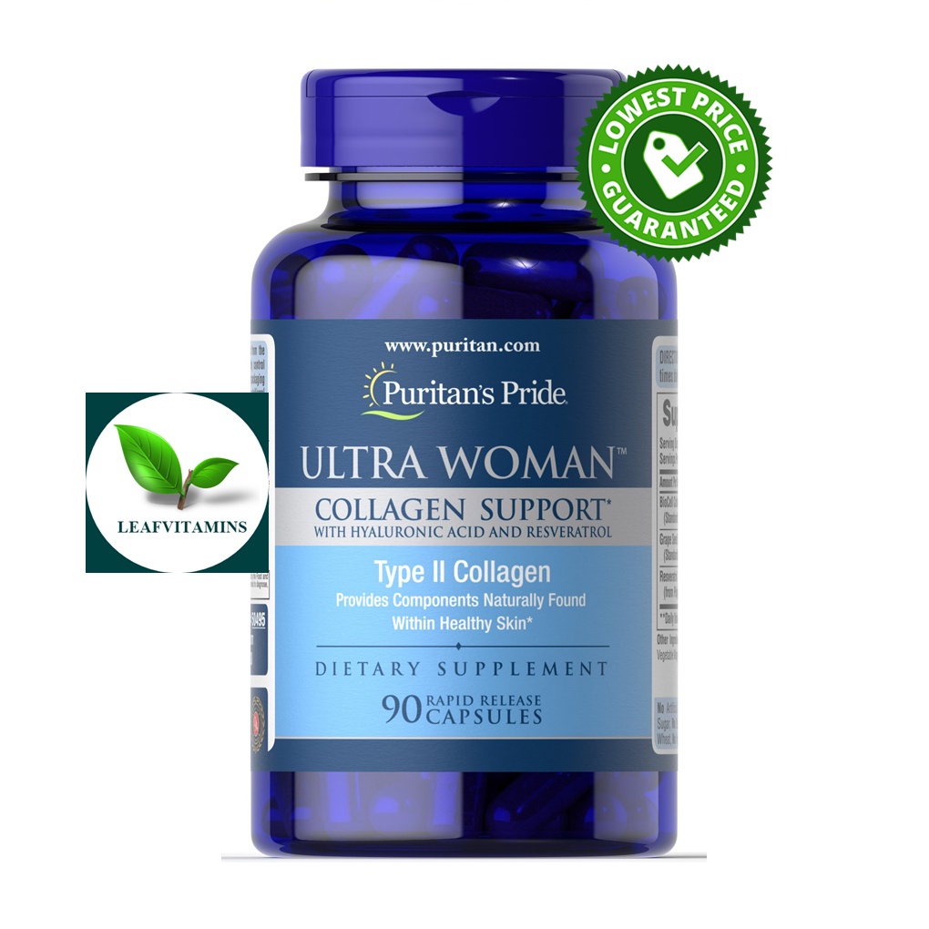 ภาพหน้าปกสินค้าPuritan's Pride Ultra Woman Collagen Support 1000 mg with Hyaluronic Acid / 90 Capsules