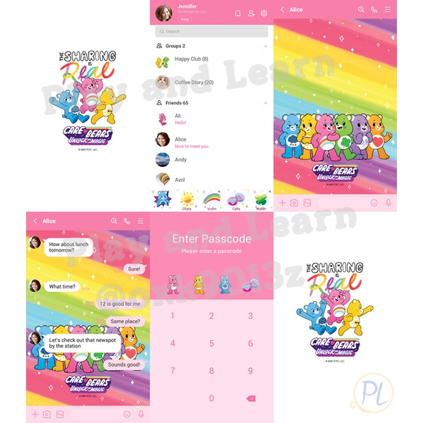 ภาพสินค้าCare Bears หมี แคร์แบร์ Sticker Theme Emoji Line สติกเกอร์ไลน์ ธีมไลน์ อิโมจิไลน์ จากร้าน playandlearn บน Shopee ภาพที่ 4