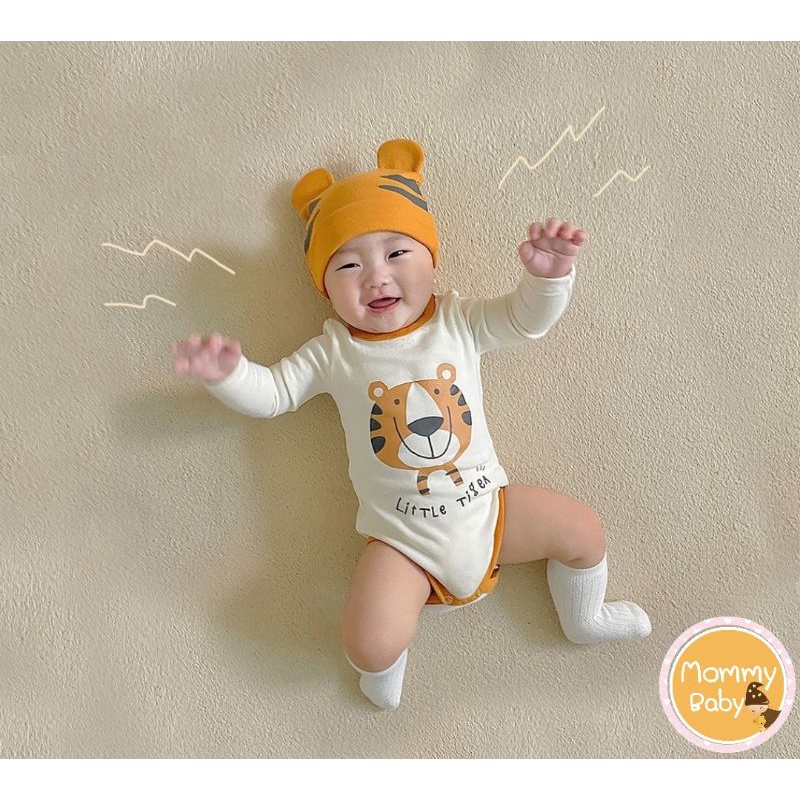 am-little-tiger-บอดี้-สูท-ชุดเด็กน่ารักเเถมหมวกส้ม-น่ารักๆ
