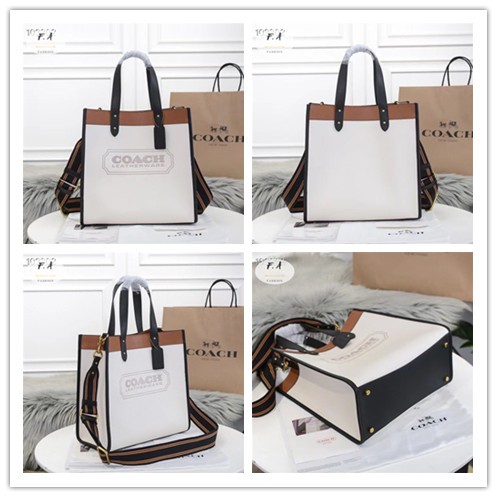 f-a-ของแท้-100-coach-c0774-field30-tote-bag-ladies-crossbody-bag-shopping-bag-handbag-handbag-vintage-badge-leather