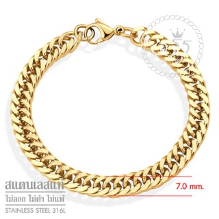 555jewelry สร้อยข้อมือสแตนเลส Flat Curb Chain รุ่น MNC-BR347 - สร้อยข้อมือผู้ชาย สร้อยข้อมือแฟชั่น (BR40)