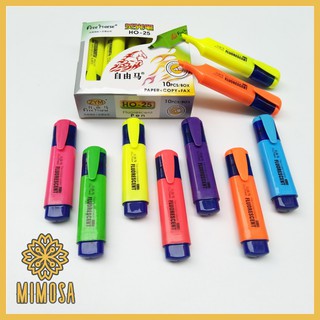 สินค้า MIMOSA ปากกาเน้นข้อความ มี 7 สี ปากกาสะท้อนแสง ชนิดหัวตัด ใช้งานกับกระดาษได้ทุกแบบ