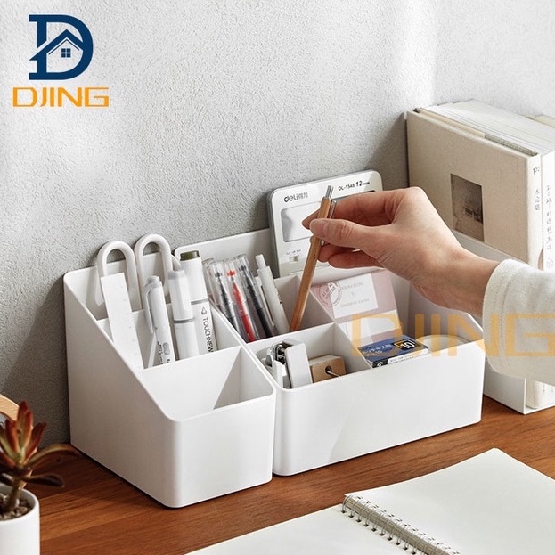 ภาพหน้าปกสินค้าDjing กล่องเก็บปากกาเครื่องเขียน ที่เก็บเอุปกรณ์แต่งหน้า กล่องเก็บของบนโต๊ะ กล่องจัดระเบียบ กล่องเก็บเครื่องสำอาง