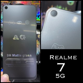 Realme 7 5G เจาะรูกล้องหน้า ฟิล์มกระจกนิรภัย เต็มจอ :AG: กาวเต็ม