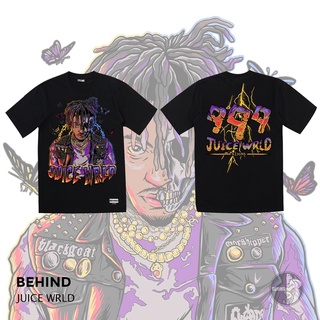 [S-5XL] BEHIND เสื้อยืด “JUICE WRLD” แขนสั้น แนวสตรีท Oversize เสื้อยืดชาย หญิง Hot Sale Tee