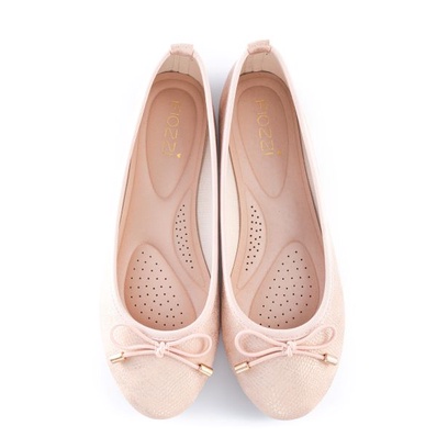 รองเท้าหุ้มส้นส้นแบนบัลเลต์-ทำงาน-ออฟฟิศ-ballet-shoes-flat-shoes-ผู้หญิง-สีชมพูบรอนซ์-326-fiozzi