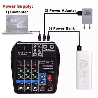มิกเซอร์ MINI 4-channel Ac 220/Dc12v มีBluetooth MP3 USB SD รุ่น LX4