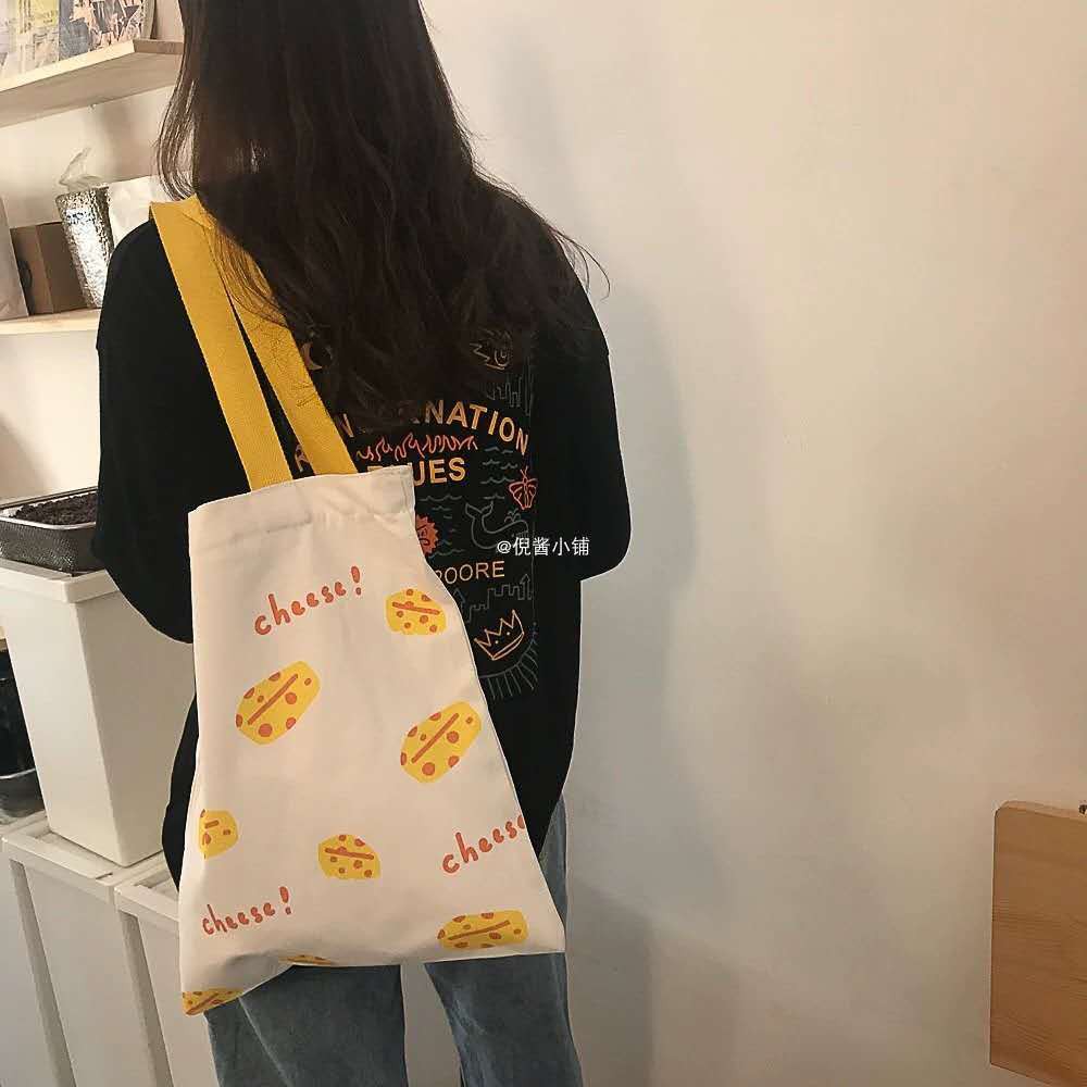 กระเป๋าผ้าแคนวาสกระเป๋าสะพายนักเรียนเกาหลี-women-who-moved-my-cheese-fashion-all-match-japanese-canvas-bag-single-sh