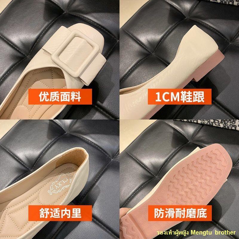 สินค้าใหม่-2021-ใหม่รองเท้าสตรีรองเท้าส้นเตี้ยนุ่มสบายปากตื้นปากตื้นหัวตารางเวอร์ชั่นเกาหลีของรองเท้าส้นแบนทุ