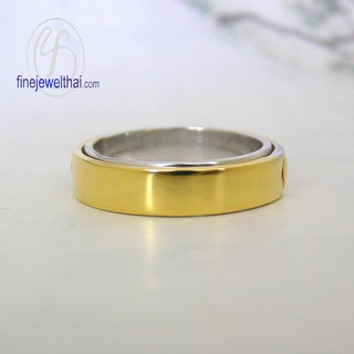 Finejewelthai-แหวนเงินแท้-ชุบทอง-ชุบทองคำขาว-แหวนหมั้น-แหวนแต่งงาน-Silver-Wedding-Ring-R112300wg-g