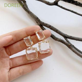 DOREEN Party Gift Dangle Transparent Glass Geometric Drop Earrings