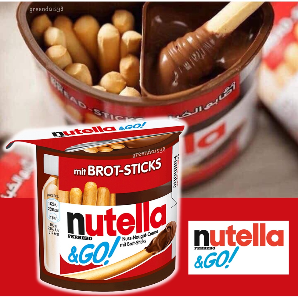 Nutella Ferrero&Go บิสกิตแท่งพร้อมครีมช็อกโกแลต ผสมเฮเซลนัทบด (48 g ...