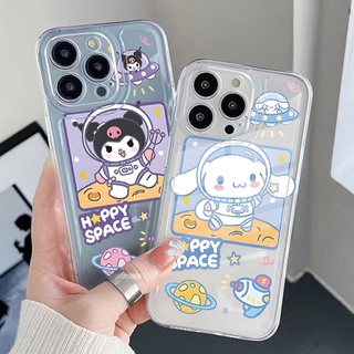 เคสโทรศัพท์มือถือ TPU ใส ทรงสี่เหลี่ยม กันกระแทก ลาย Cinnamoroll Kuromi สําหรับ OPPO A16 A15 A16E A16k A95 Reno6 Z 5G A94 A54 A74 4G A53 A76 A96 A12 A5S A52 A92 A9 A5 2020