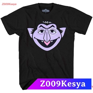 Z009Kesya เสื้อยืดสีพื้นคอกลม Sesame Street Count Von Count Face Adult T-Shirt discount Sesame Street เซซามีสตรีต