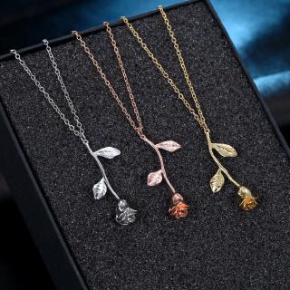 Delicate leaf Rose Flower Pendant Choker Statement Necklace Bijoux Collier Femme Women Charm Maxi Boho Jewelry