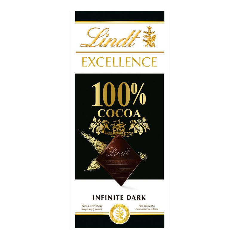 Lindt Excellence 100% cocoa ลินด์ ดาร์กช็อกโกแลตบาร์ นำเข้าจาก ...