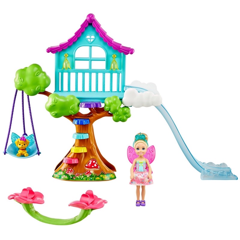 barbie-dreamtopia-chelsea-fairy-doll-and-fairytale-treehouse-playset-with-seesaw-swing-slide-pet-and-accessories