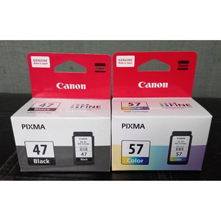 CanonPG-47+CL-57 (ดำ+สี) แท้ศูนย์ของใหม่ 100% ใช้กับเครื่อง รุ่น Canon E400/E410/480/510/3170