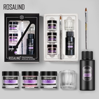 Rosalind ผงอะคริลิคใส สีชมพู สีขาว สําหรับตกแต่งเล็บ 10 กรัม