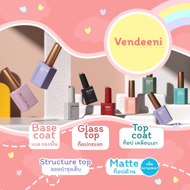 vendeeni-รุ่นใหม่-ขวดสไตล์เกาหลี-ทอป-เบส-ทอปกระจก-ทอปฝัง-แมท