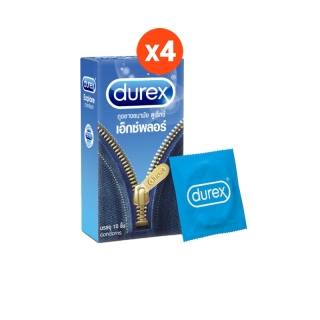 Durex ดูเร็กซ์ เอ็กซ์พลอร์ ถุงยางอนามัยแบบมาตรฐาน ถุงยางขนาด 52.5 มม. 10 ชิ้น x 4 กล่อง (40 ชิ้น) Durex Explore Condom