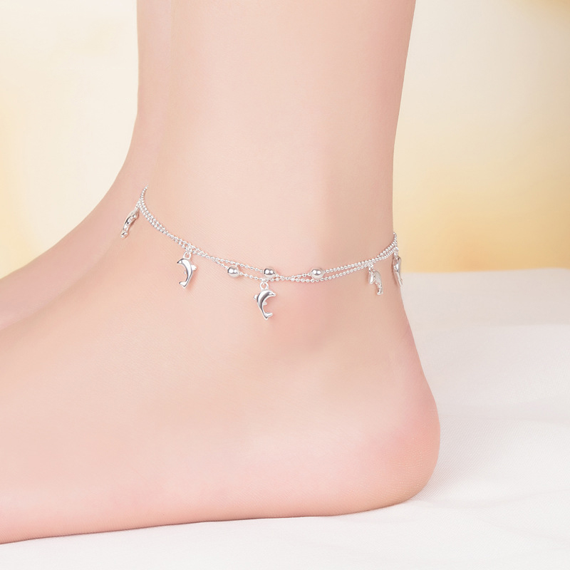 ภาพหน้าปกสินค้าสร้อยข้อเท้า Fashion Dolphin Anklet for Women Foot Chain Silver Barefoot Ankle Bracelet Jewelry Accessories Gift จากร้าน lingchao.th บน Shopee
