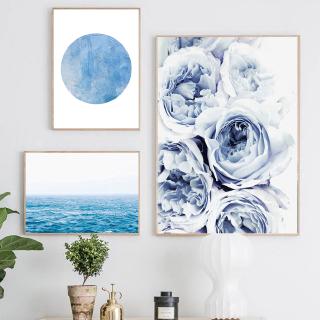 ภาพหน้าปกสินค้าNordic Poster Blue Ocean Canvas Painting Flower Wall Print Landscape Poster Modern Picture Abstract Wall Art Painting Home Decor ที่เกี่ยวข้อง