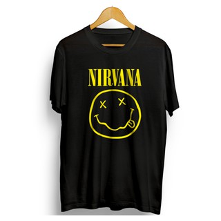 เสื้อยืดลําลอง แขนสั้น พิมพ์ลาย Nirvana Cool Premium Branded 100% สําหรับผู้ชาย ผู้หญิง ไซซ์ XL XL