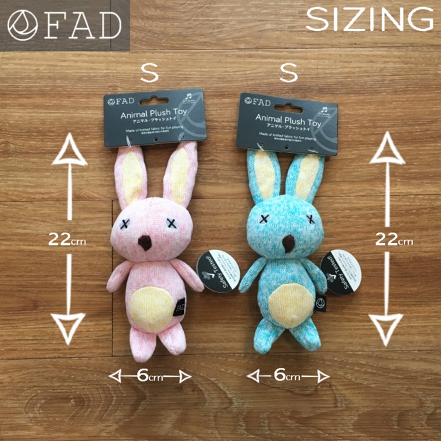 fad-ของเล่นสุนัข-แบรนด์จากญี่ปุ่น-รูปกระต่าย-ฟ้าและชมพู