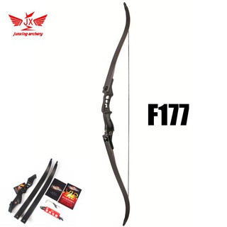 **ลดstock**[มือขวา RH] Black Adult Archery BIG ROCK Recurve Bow American Hunting Target Fishing Take Down JUNXING F177 ธ