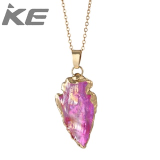 Natural Stone Accessories Natural Stone Seven Colors Triangle Pendant Necklace for girls for w