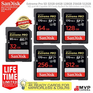 ภาพหน้าปกสินค้าゐ Extreme Pro SD Card 64GB 128GB 256GB 512GB SDXC SDHC 4K Video Ready MVP CAMERA ที่เกี่ยวข้อง