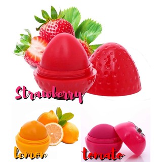 ลิปมันบำรุงปาก fruit lip balm ลิปปาล์มกลิ่นผลไม้ ลิปสติก ลิปมันถนอมริมผีปากให้นุ่ม กลิ่น สตรอเบอร์รี่ T0695