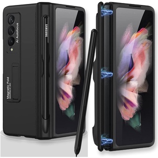 เคสโทรศัพท์มือถือ PC แบบแม่เหล็ก พร้อมช่องใส่ปากกา สําหรับ Samsung Galaxy Z Fold 4