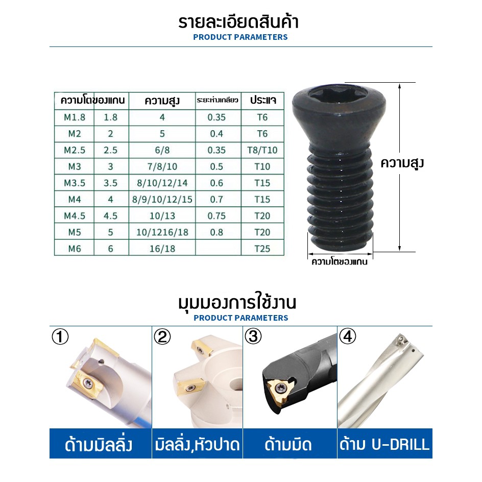 น็อต-สกรูดาว-screw-torx-cutting-tools-มี24ขนาด