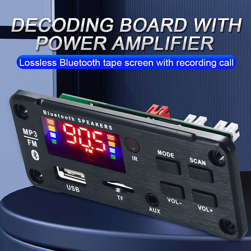 ภาพหน้าปกสินค้าAmplifier 25Wx2 12V Mp3 Decoder Board Audio ule Bluetooth 5.0