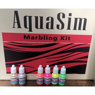 AquaSim​ marbling​ paint​ สีสำหรับงานศิลปะ​บนพื้นน้ำ สีสะท้อนแสง สีเมทัลลิค