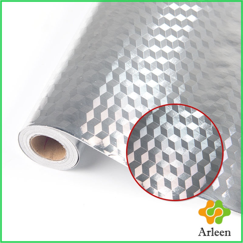 arleen-ม้วนสติกเกอร์ฟอยล์อลูมิเนียม-กันน้ำมันกระเด็น-ใช้สำหรับติดผนังห้องครัว-มี-2-ขนาด-kitchen-grease-proof-sticker
