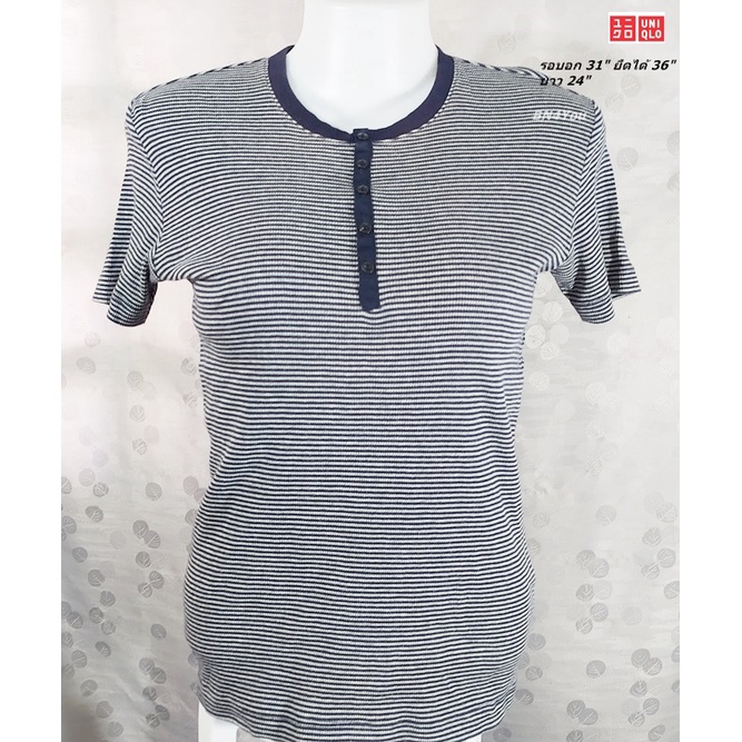 uniqlo-เสื้อยืด-ลายทางกรมท่า-ขาว-ไซส์-31-36-ของแท้-มือ2-สภาพใหม่-สวย