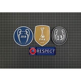 อาร์ม กำมะหยี่ แชมป์เปี้ยน Patch UEFA Champions League RESPECT Sleeve Patches Badges 2018 2019 Real Madrid