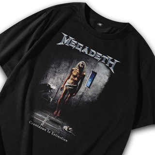 เสื้อยืดโอเวอร์ไซส์เสื้อยืด พิมพ์ลาย Megadeth สไตล์พังก์ร็อค วินเทจ โอเวอร์ไซซ์ สําหรับผู้ชาย และผู้หญิง 132S-4XL