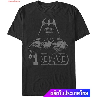 เสื้อยืดลำลอง Fifth Sun Mens Star Wars Darth Vader Number One Dad T-Shirt, BLACK, Large Sports T-shirtสามารถปรับแต่งได้