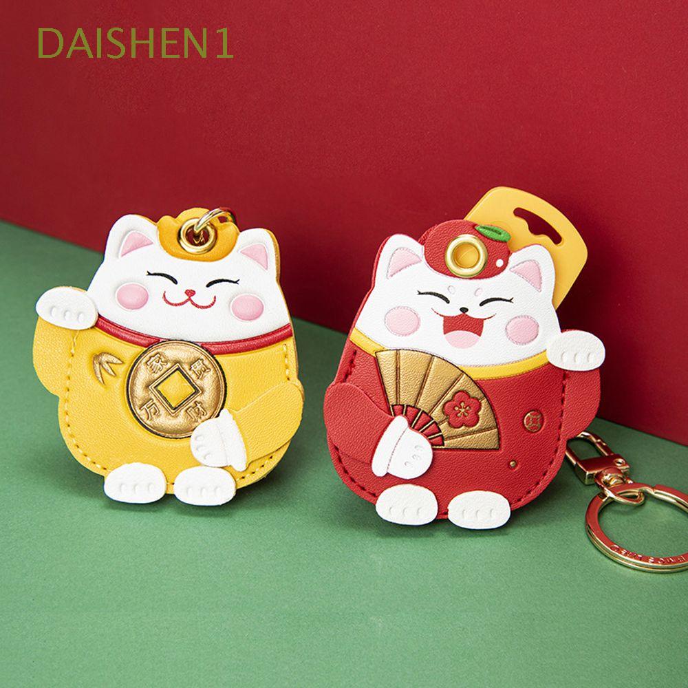 daishen1-cute-access-control-card-case-bag-charm-maneki-neko-trinkets-lucky-cat-keychain-key-chain-keyring-cat-key-rings-diy-charms-gifts-ic-elevator-bus-card-bag-access-control-card-sleeve-multicolor