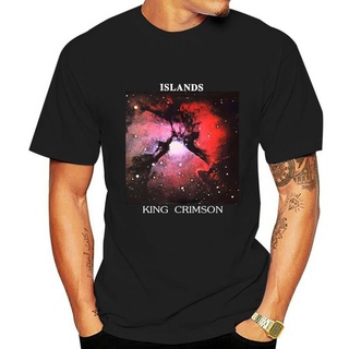 เสื้อยืดผ้าฝ้ายCOTTON เสื้อยืด พิมพ์ลาย King Crimson S Islands สีดํา สําหรับผู้ชาย 693586S-5XL