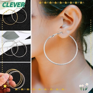 สินค้า Clever ต่างหูห่วงทรงกลมประดับคริสตัลทรงกลมขนาดใหญ่หรูหราสําหรับผู้หญิง