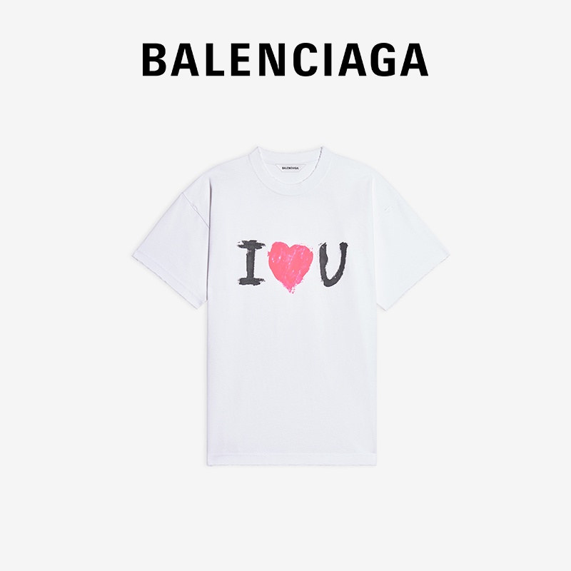 s-5xl-balenciaga-เสื้อยืดลําลอง-แขนสั้น-พิมพ์ลาย-i-love-u-สําหรับผู้หญิง