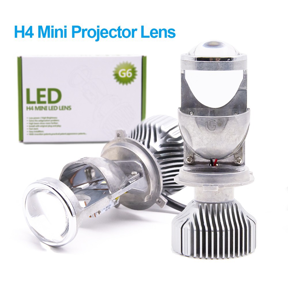 2X 1.5 inch H4 LED Mini Projector Lens Hi/ lo Beam LED Conversion Kit